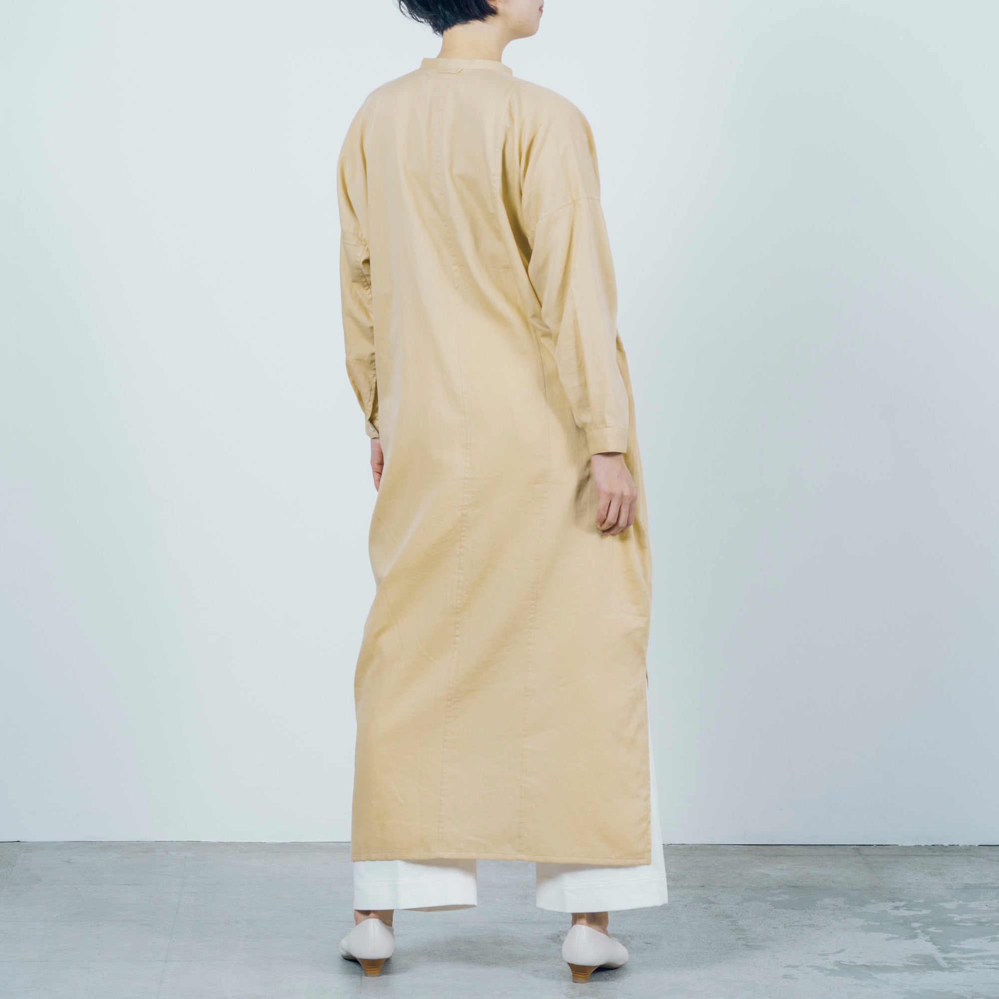 [Echizen One-piece] Maxi length/organic cotton/marshmallow yellow