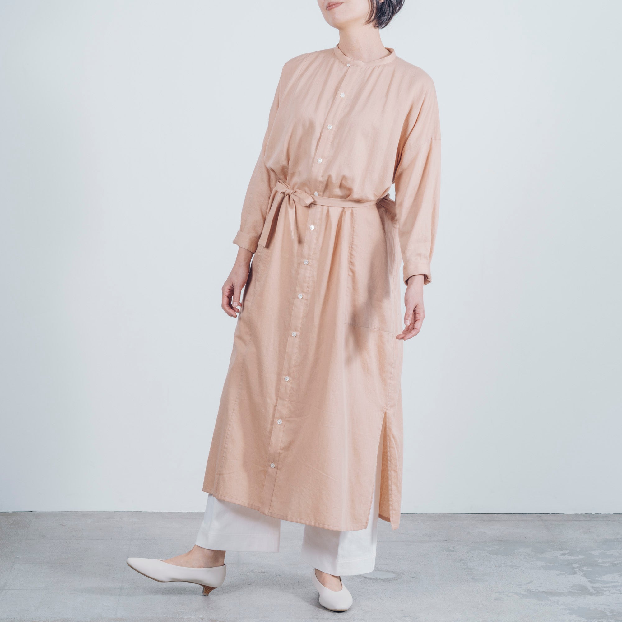 [Echizen One-piece] Maxi length/organic cotton/loquat pink