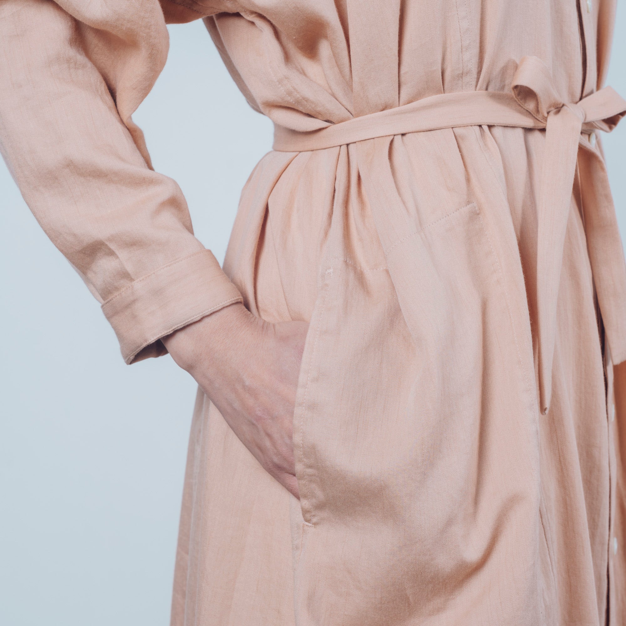 [Echizen One-piece] Maxi length/organic cotton/loquat pink