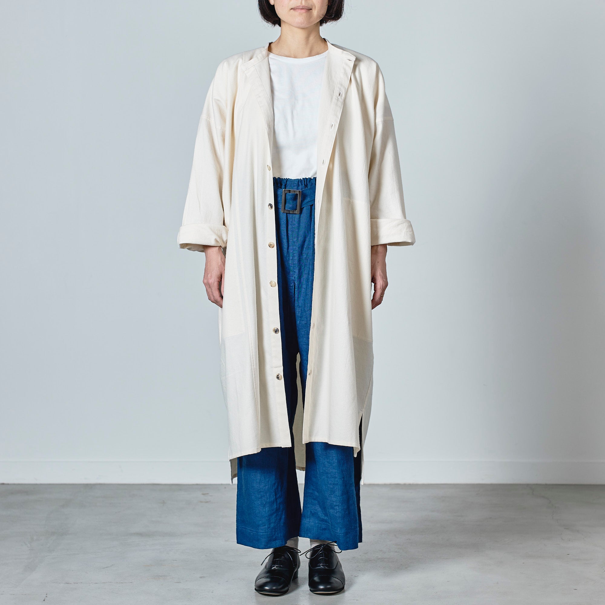 [Echizen One-piece] Organic cotton flannel/off-white