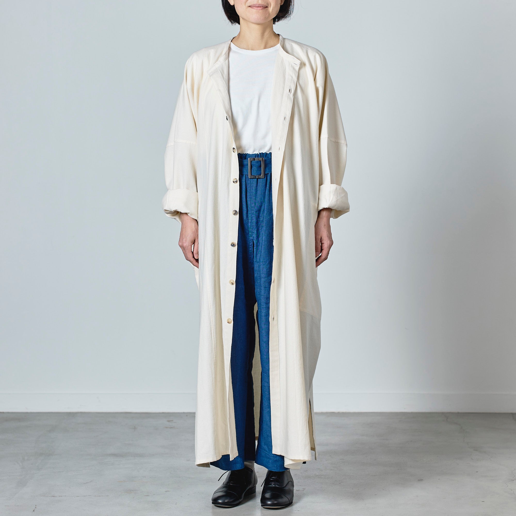 [Echizen One-piece] Organic cotton flannel/off-white