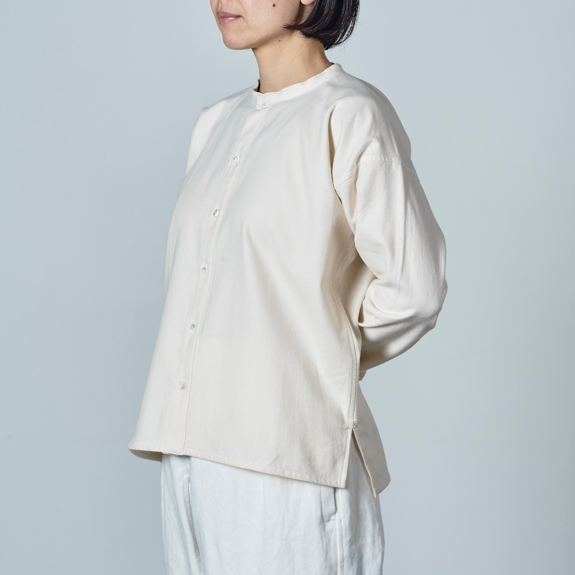 [Echizen Shirt] Organic cotton flannel/off-white