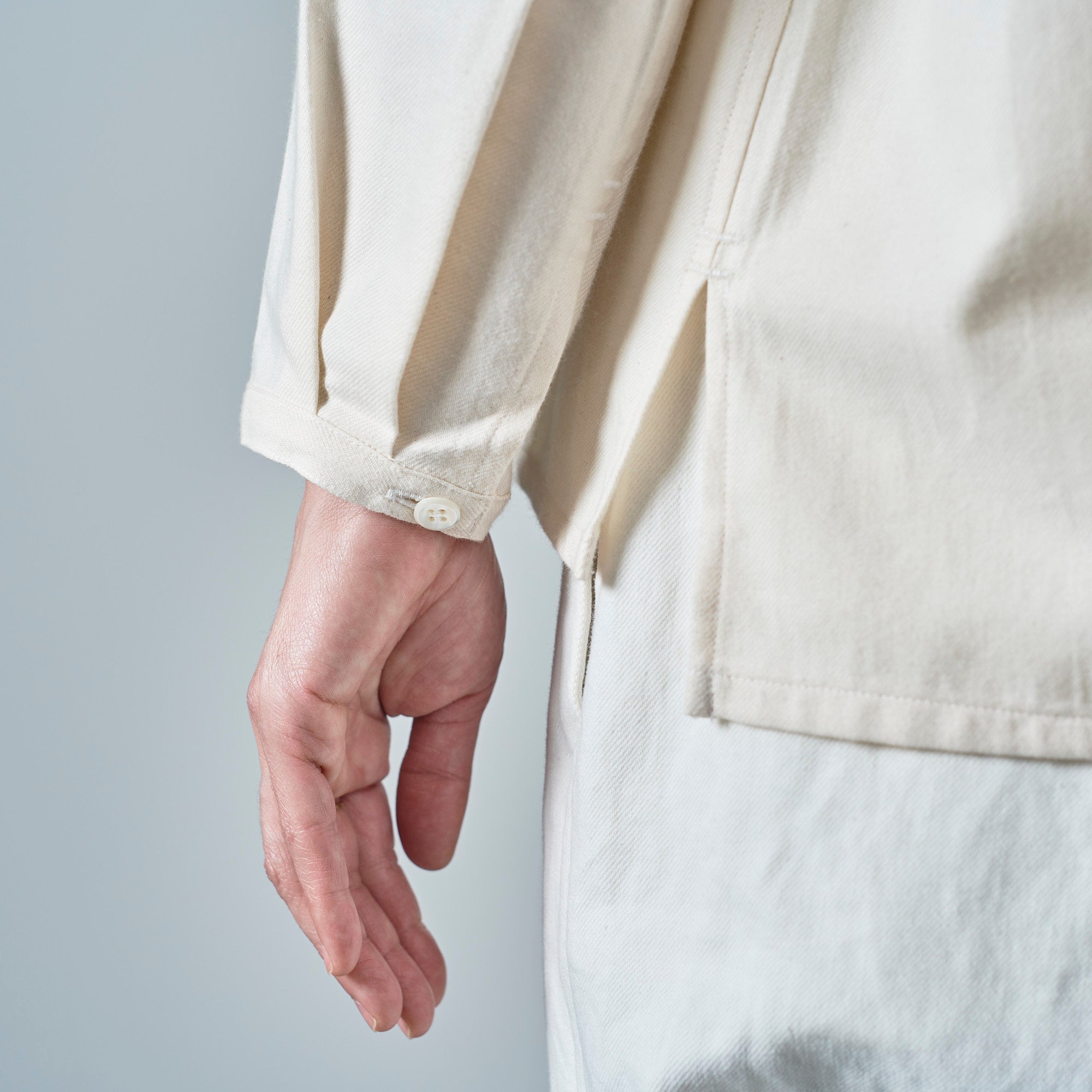 [Echizen Shirt] Organic cotton flannel/off-white