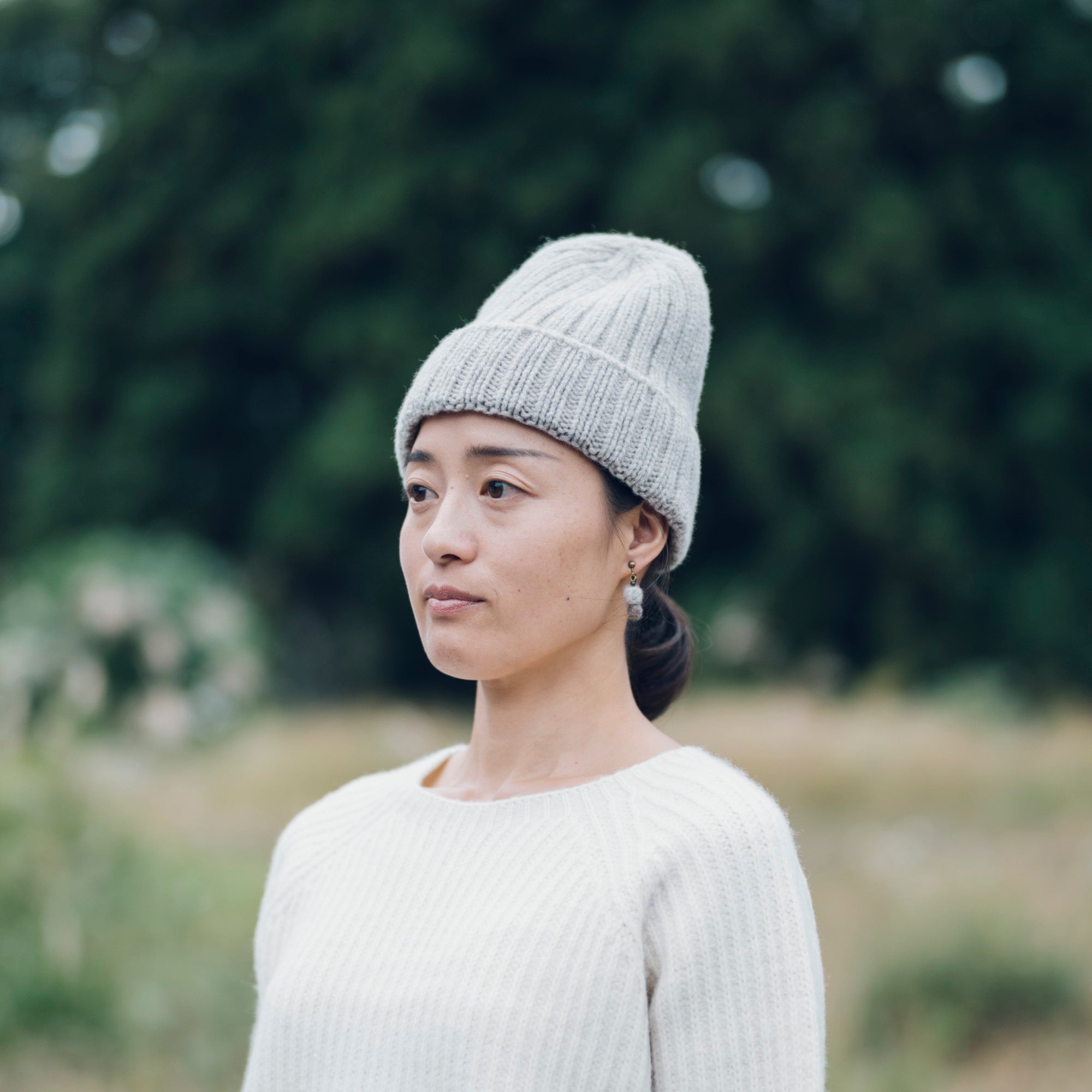 [Knitted hat] Wool (black merino) / 3 colors available