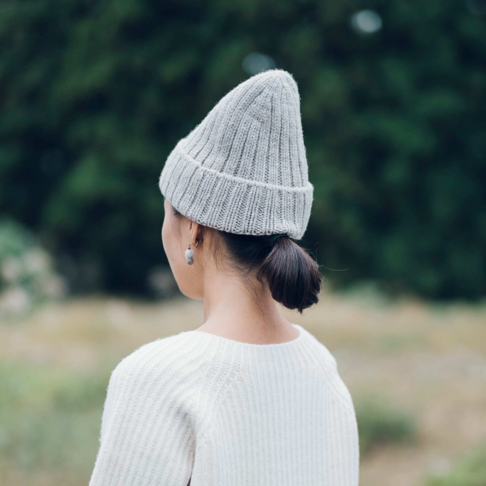 [Knitted hat] Wool (black merino) / 3 colors available