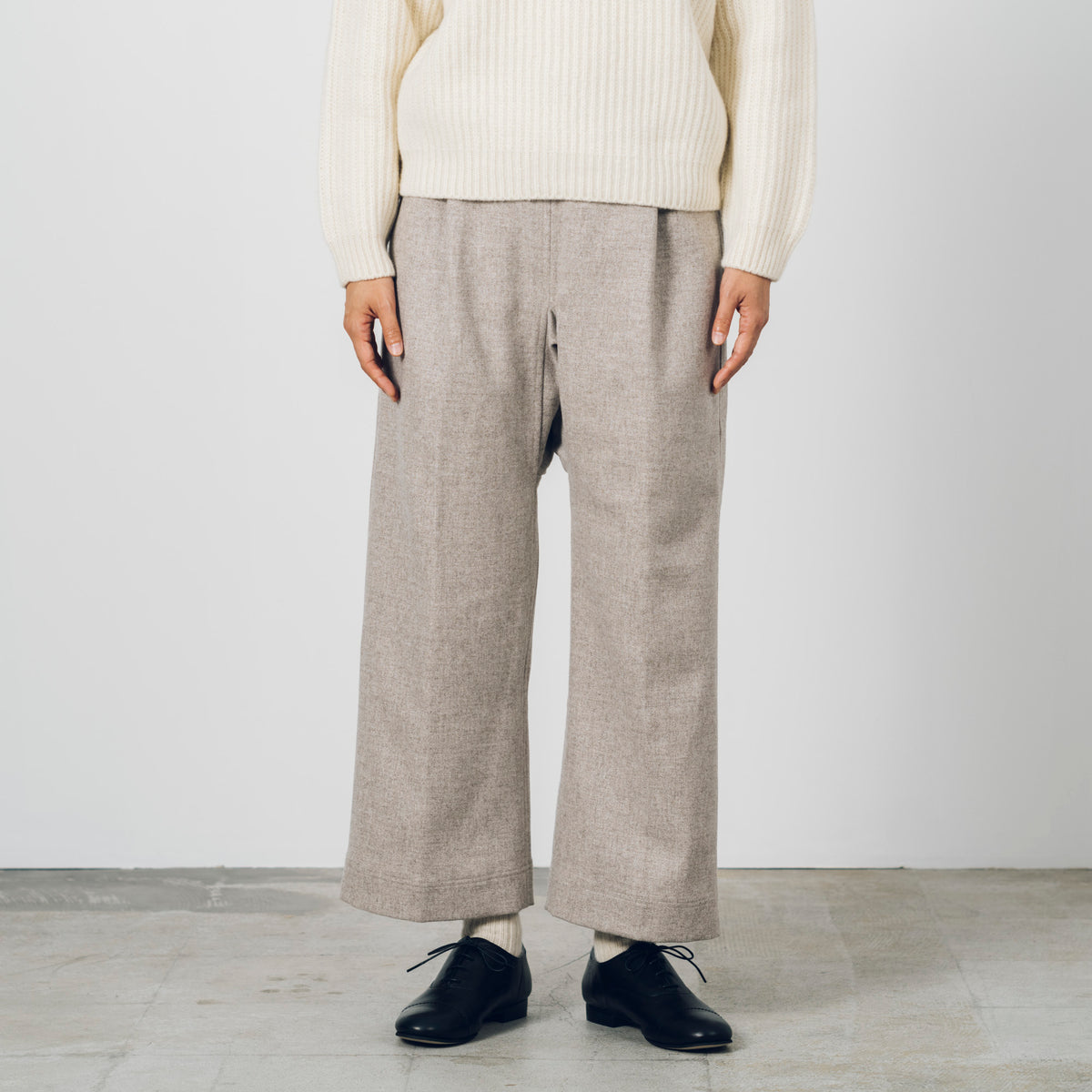 [Hakama] Black Merino Wool / Gray