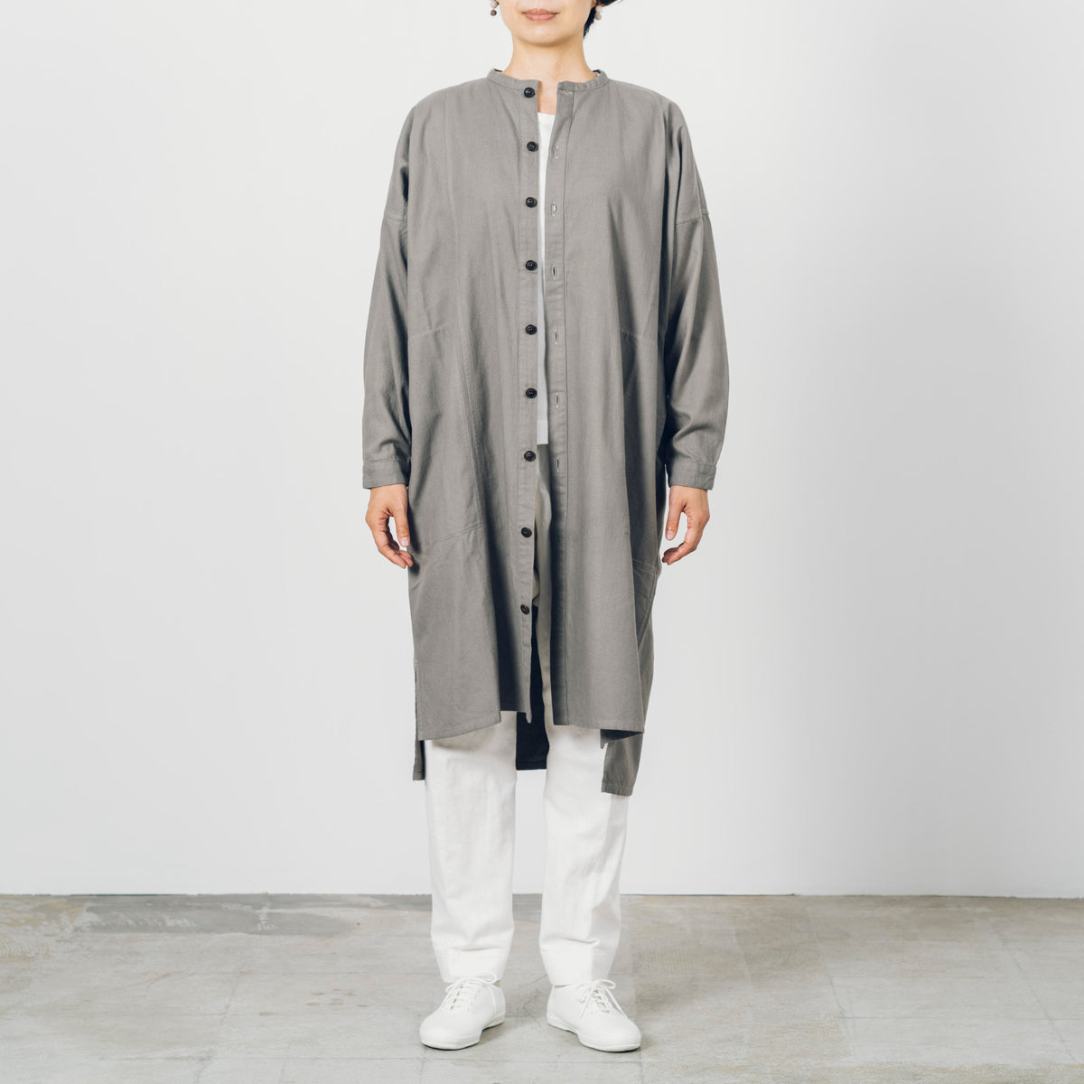 [Echizen One-piece] Organic cotton flannel / gray (chestnut dyed)