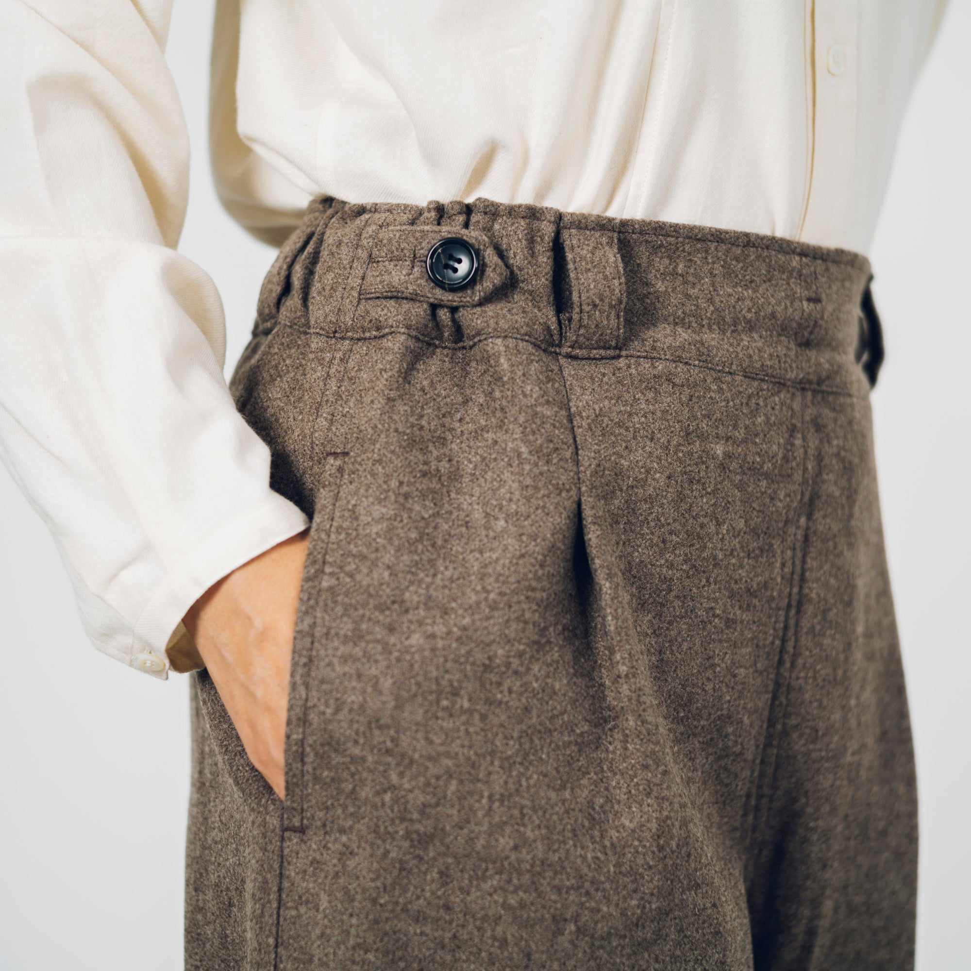 [Hakama] Wool (black merino) / gray