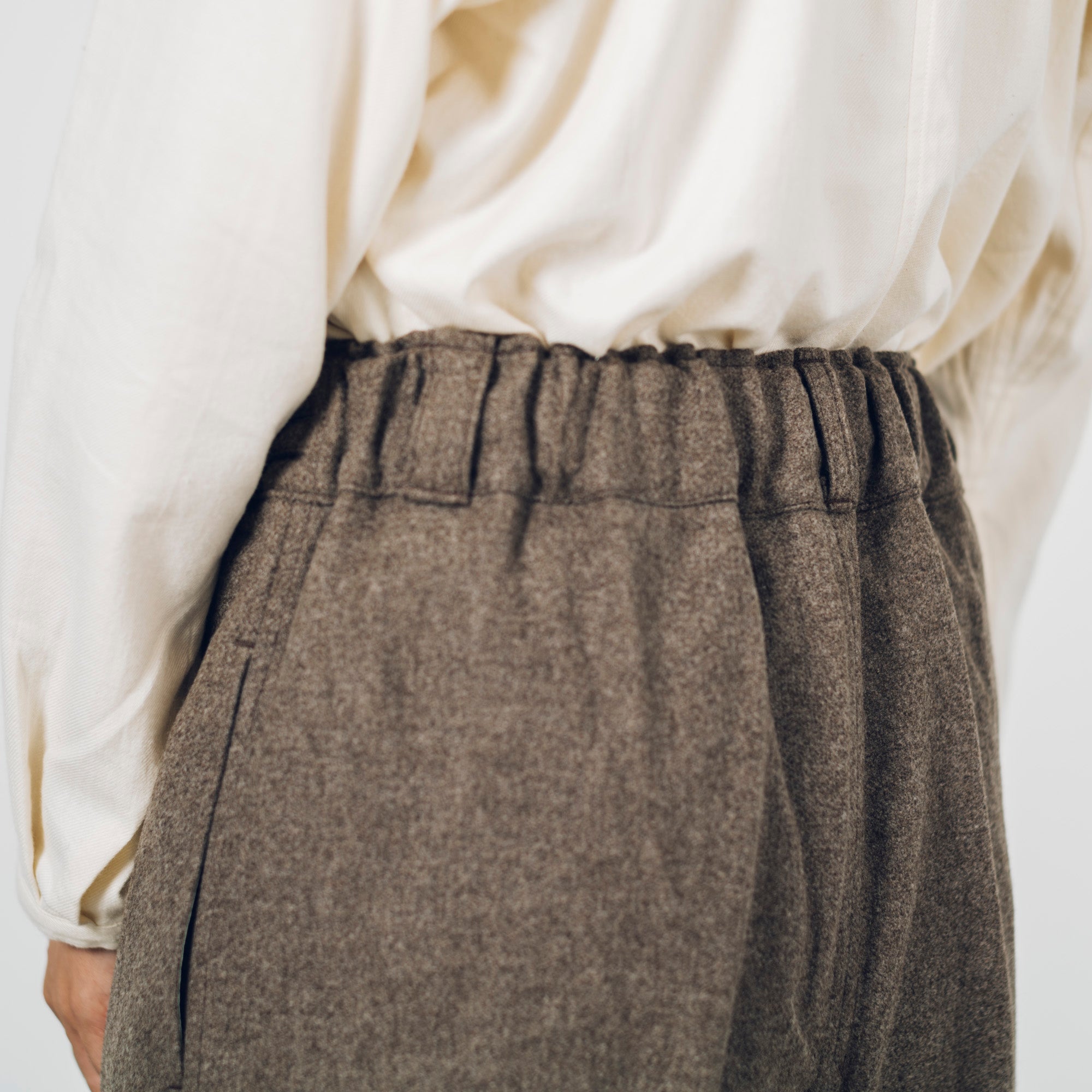 [Hakama] Wool (black merino) / gray