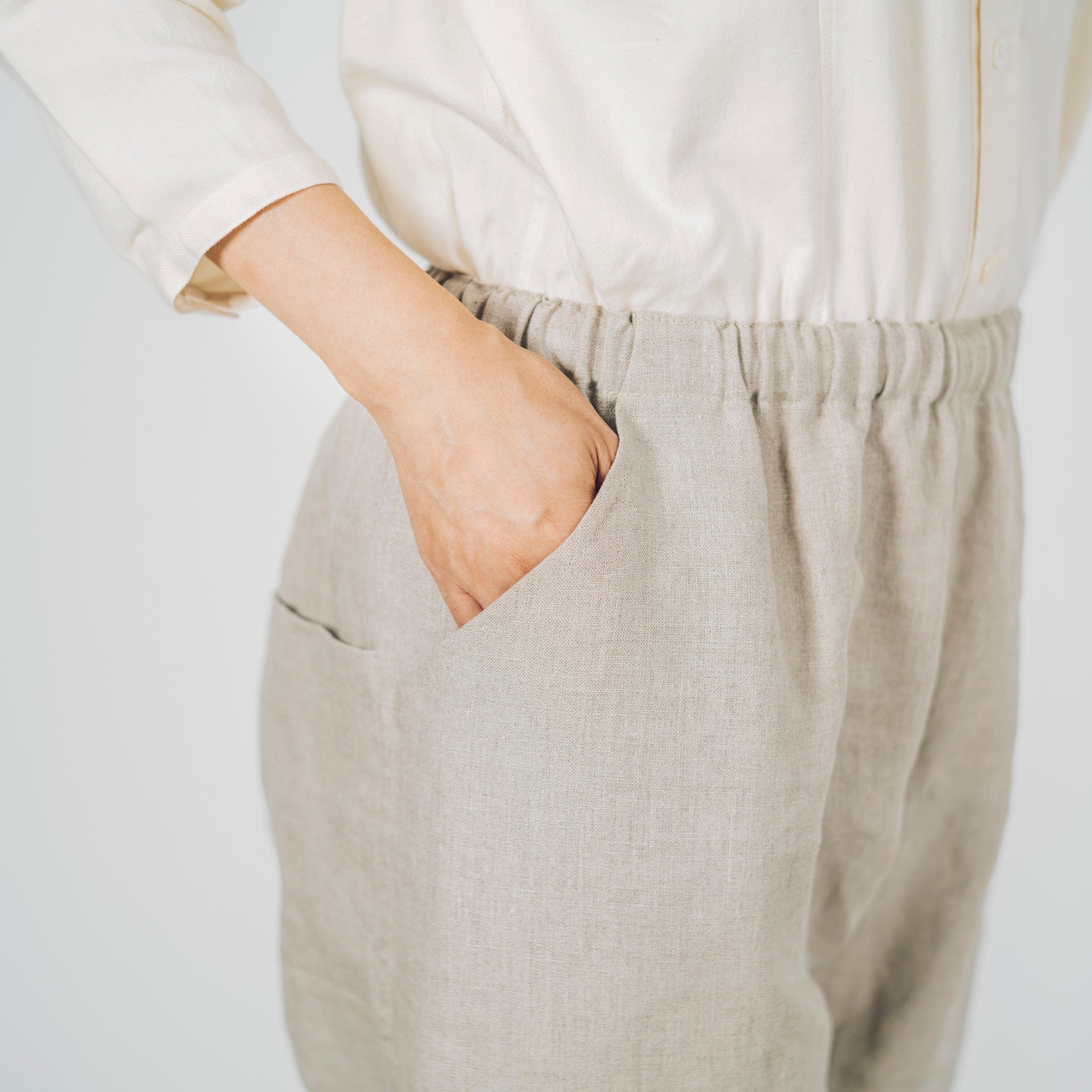 [Tatsuke] Linen/natural color &lt;With side pocket&gt;