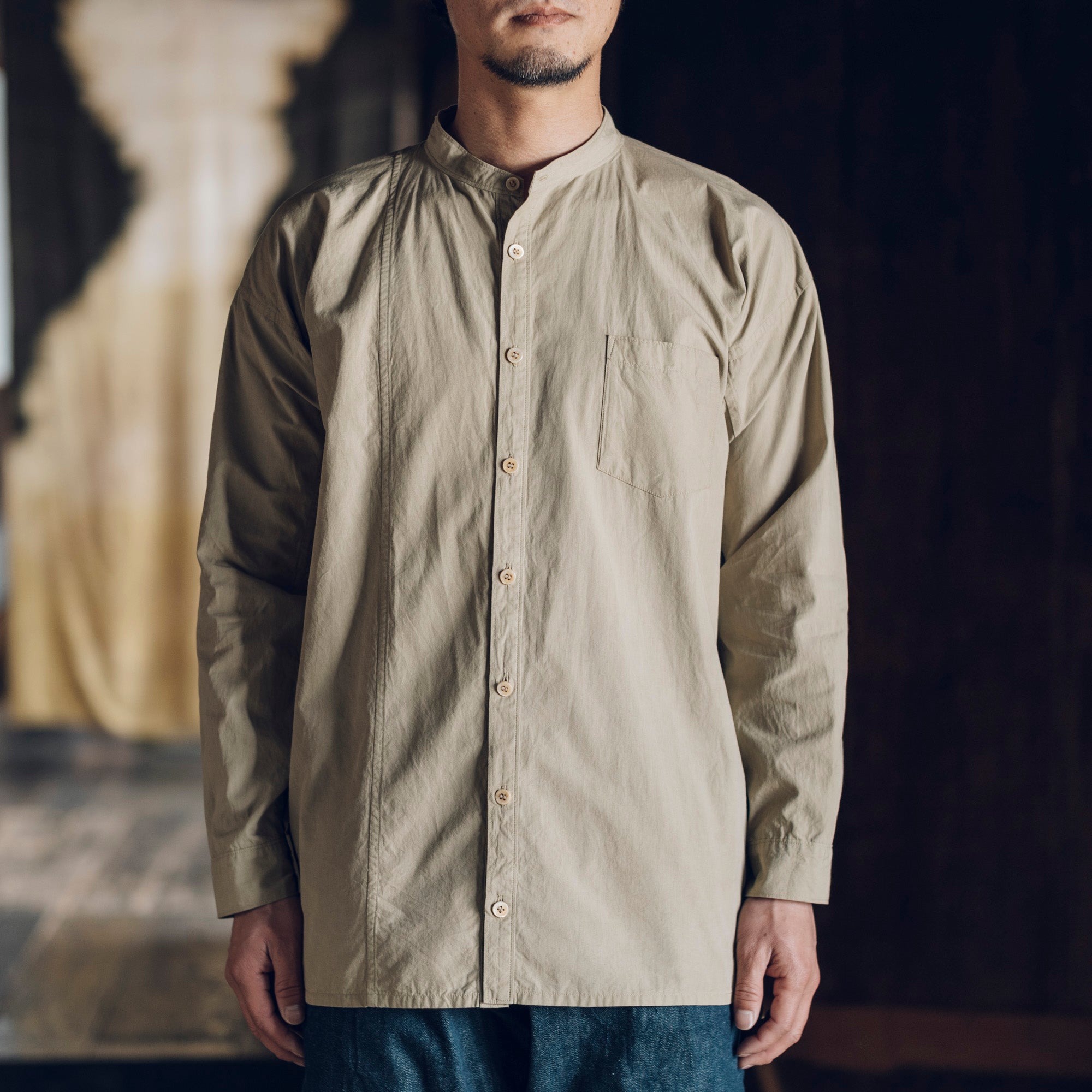 [Echizen Shirt] Organic Cotton/Marigold Khaki