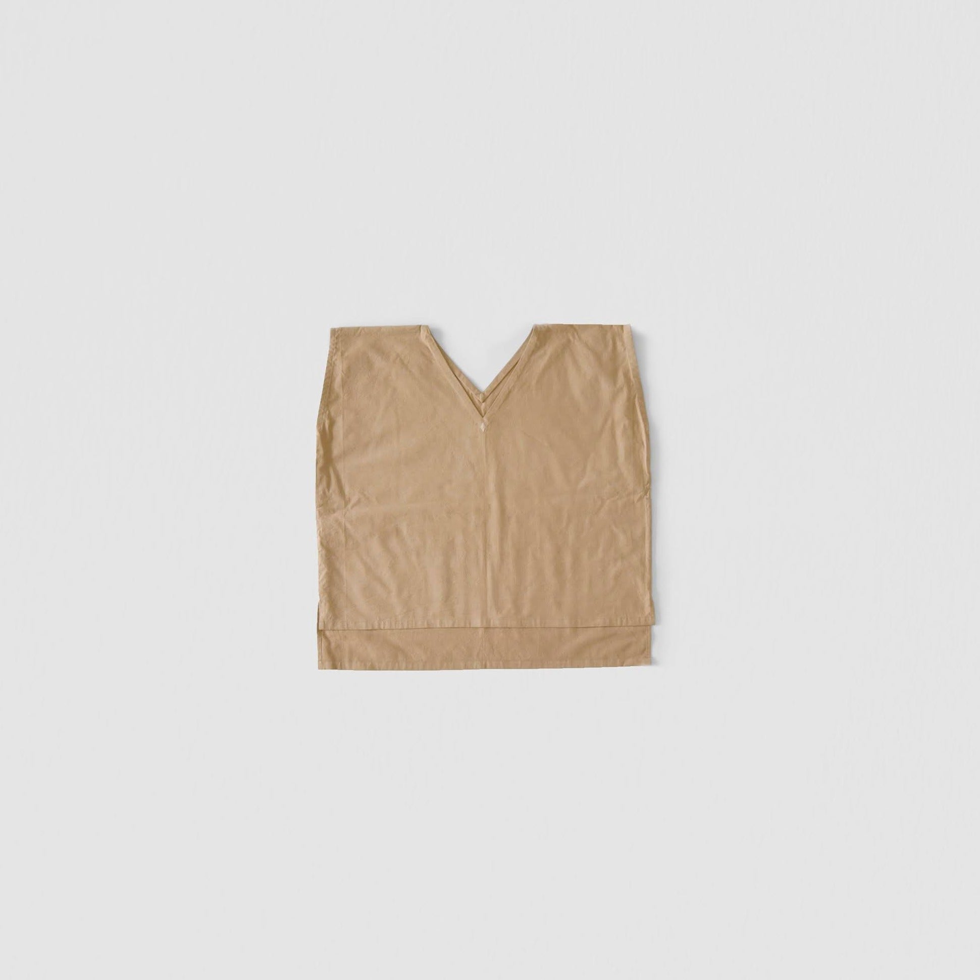 [Shirt] V-neck shirt/organic cotton/beige (cedar)