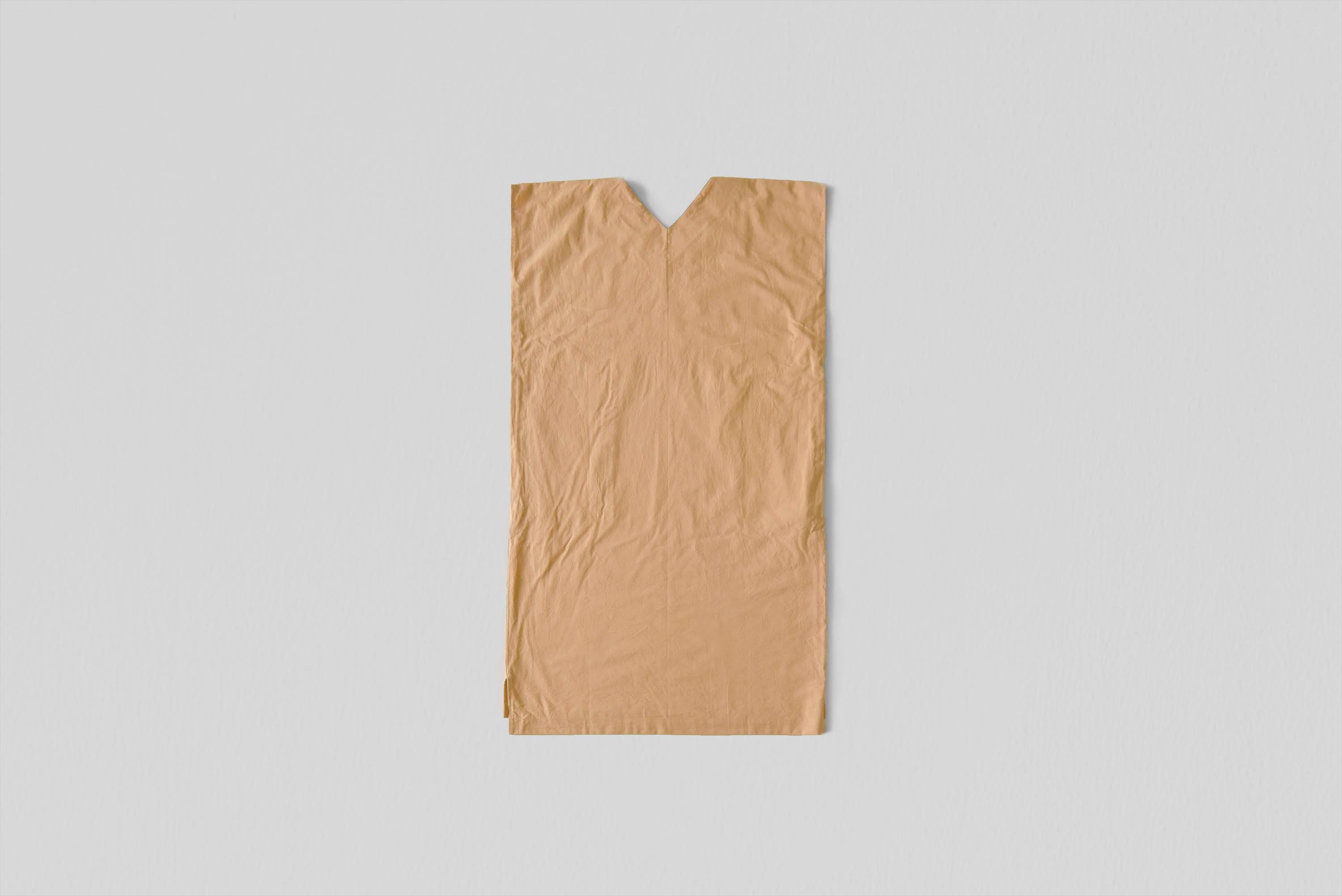 [Dress] V-neck dress/cotton/orange (cedar)
