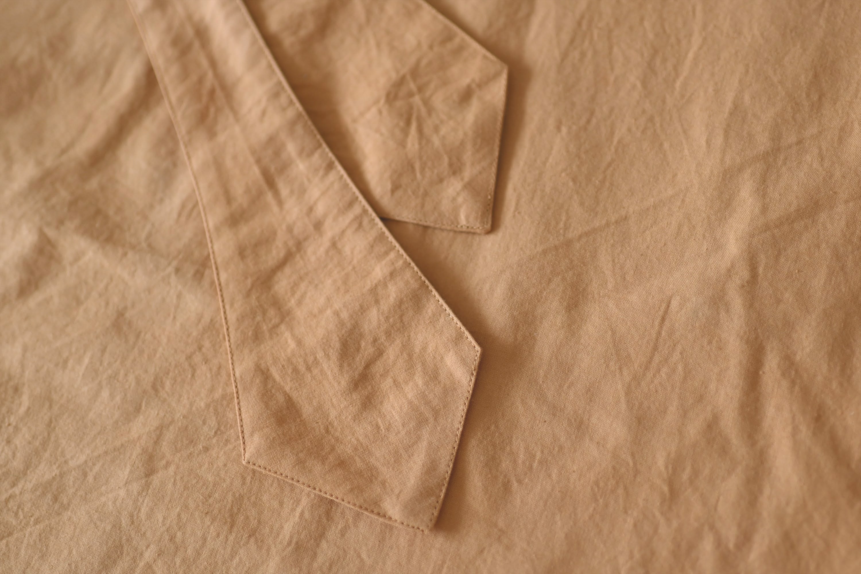 [Dress] V-neck dress/cotton/orange (cedar)