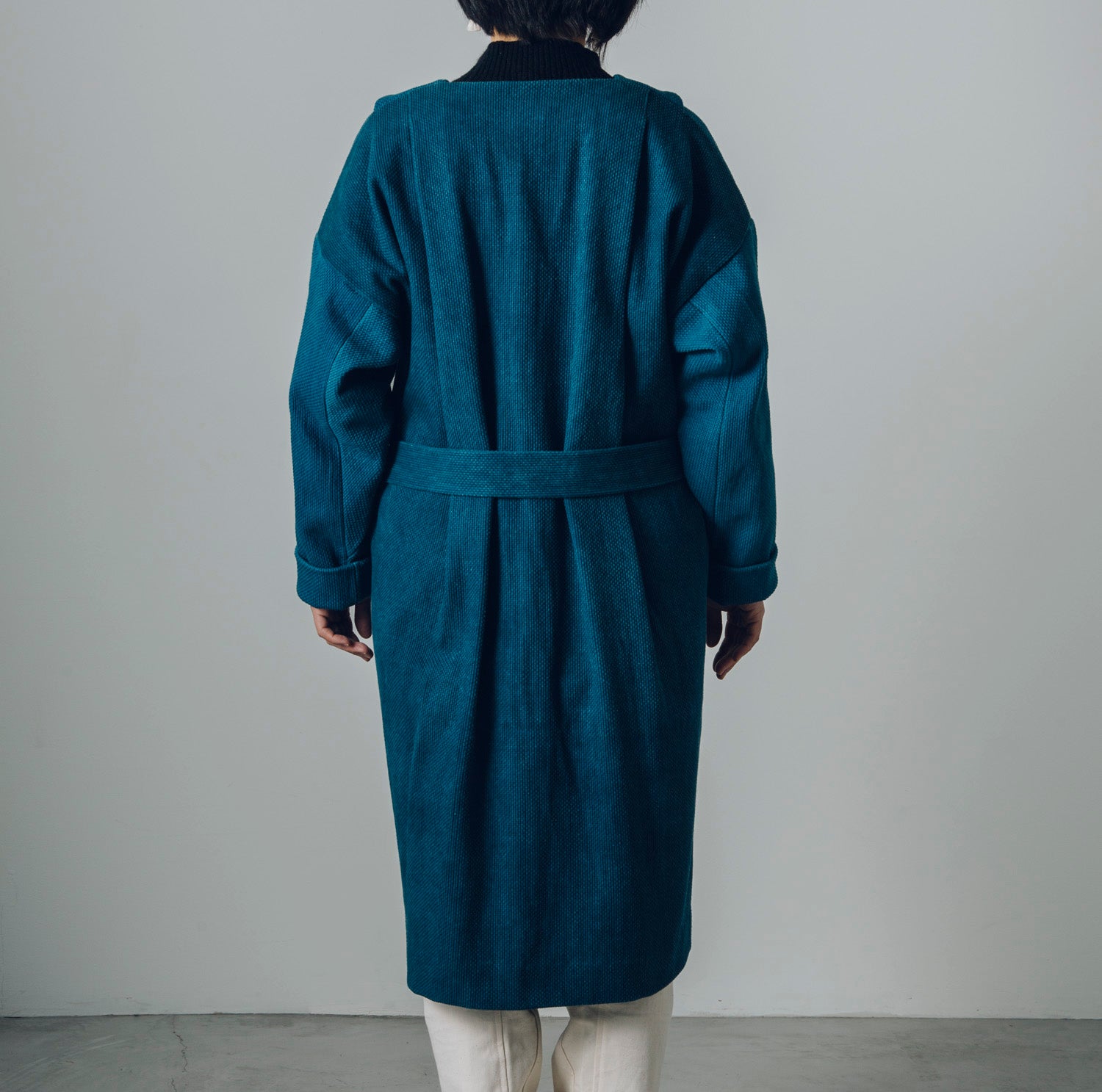 [Coat] Cotton/Sashiko weave/Indigo blue