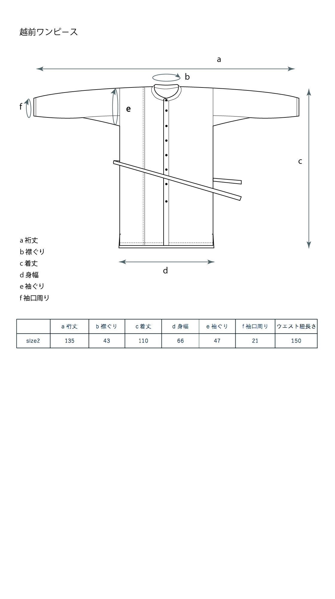 ［越前ワンピース］リネン/いとしろ藍