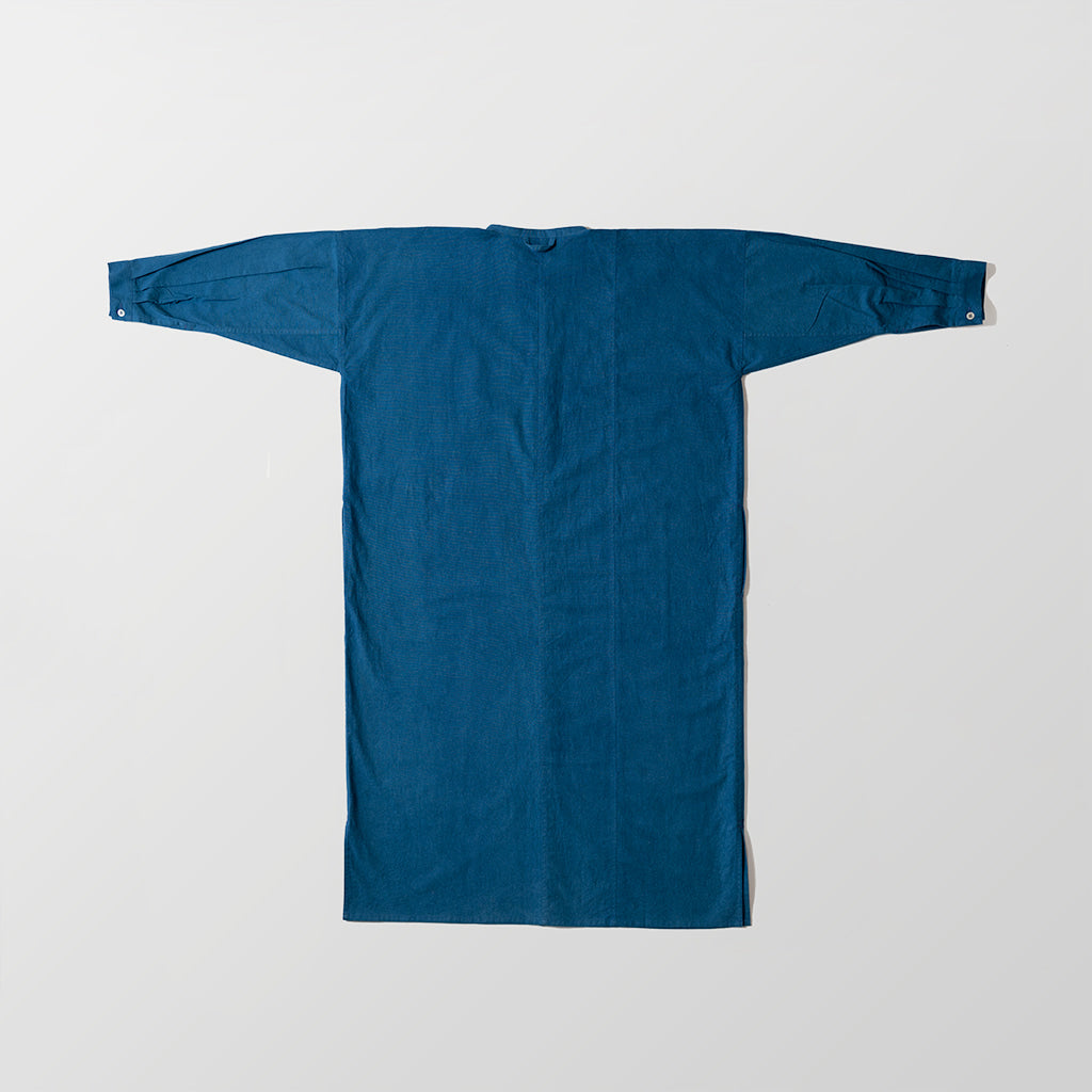 [Echizen One-piece dress] Organic cotton/Indigo blue