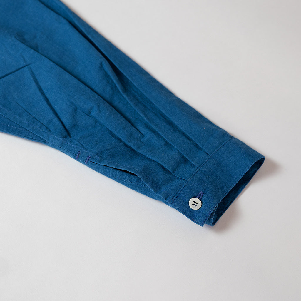 [Echizen One-piece dress] Organic cotton/Indigo blue