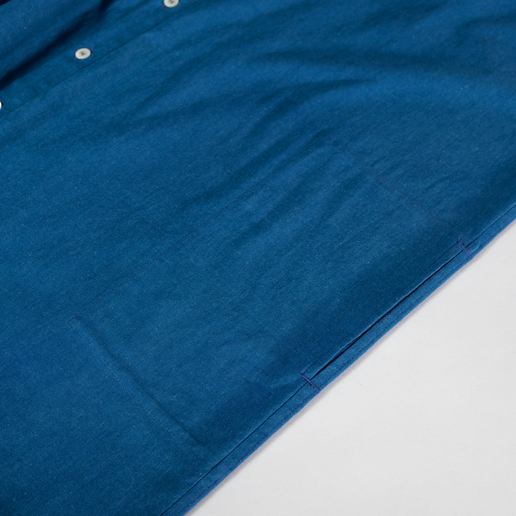 [Echizen One-piece dress] Organic cotton/Indigo blue