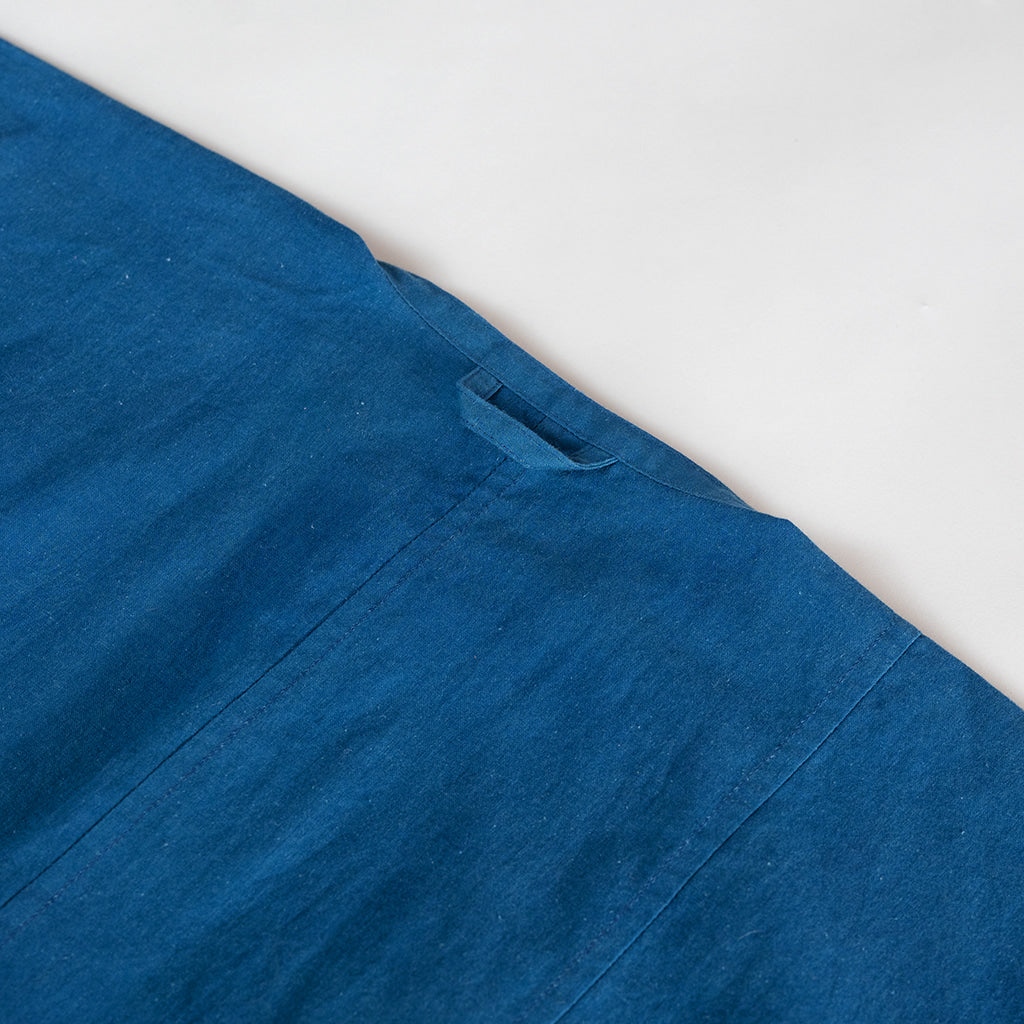 [Echizen One-piece dress] Organic cotton/Indigo blue